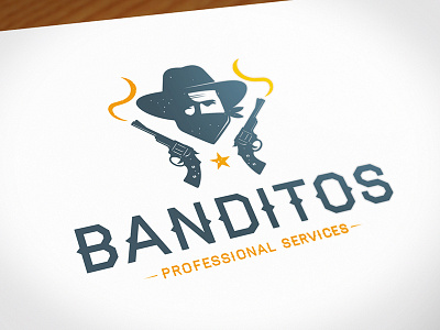 Outlaw Logo Template bandit cowboy fugitive gangster logo template outlaw sheriff shooter stock logo wanted western logo wild west