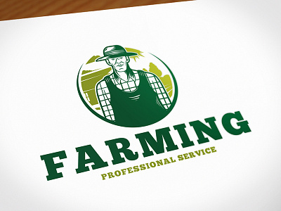 Professional Farmer Logo Template agricultural agriculture farm farmer farming food grain illustrative logo logo template retro logo stock logo vintage logo