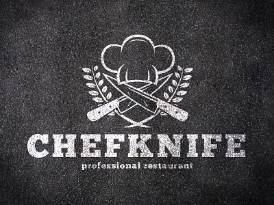 Chef Knife Logo Template bistro chef creative logo crest food chat gourment knife logo design logo template online recipes restaurant stock logo