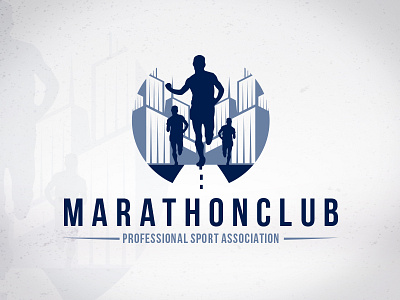 Marathon Club Logo Design creative logo fit fitness logo template marathon run runner running stock logo vector logo walk walking