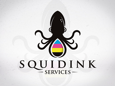 Squid Ink Logo Template brand identity cmyk creative studio drop ink logo template octopus print squid stock logo tentacles vector logo design