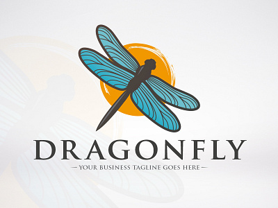 Dragonfly Creative Logo Template beauty butterfly colorful creative design dragonfly fly illustrative logotype insect logo template stock logo sun wings