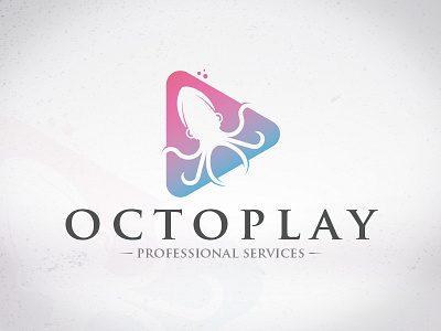 Play Octopus Logo Template clean design kraken logo template mascot media music octopus play player squid stock logo triangle