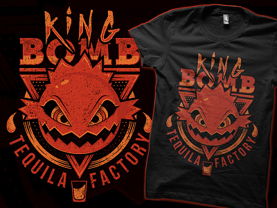 King Bomb Tequila design final fantasy fire game geek king bomb retro shirt t shirt tee tequila vintage