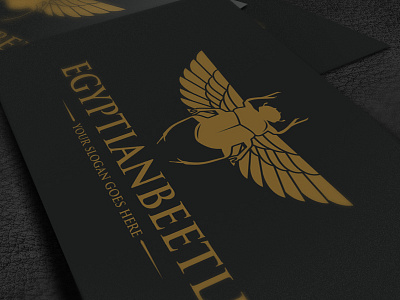 Egyptian Beetle Logo Template ancient beetle bug culture egypt egyptian god emblem insect logo template scarab stock logo wings