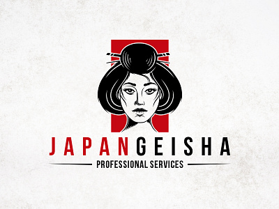 Japanese Geisha Logo Template beauty comic creative studio face geisha head identity japan logo template stock logo video games woman