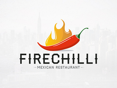 Fire Chilli Logo Design bar brand identity chilli colorful logotype fire flame hot logo template mexican food restaurante stock logo vector logo