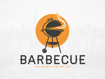 Barbecue Grill Logo Template barbecue bbq charcoal cook cooking food grill logo template restaurant smoke stock logo