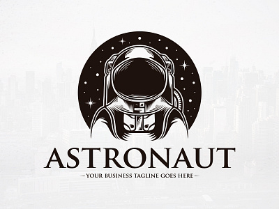 Astronaut Space Logo Template astronaut cosmonaut cosmos logo template outerspace planet progress rocket space stars stock logo universe