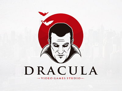 Dracula Face Logo Template bat blood brand identity creative design dracula halloween horror human face illustration logo template stock logo video games