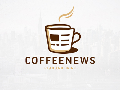 Coffee & News Logo Template coffee daily news freelance logo designer illustration illustrative logotype logo design logo template newspaper paper print press stock logo vector eps logo