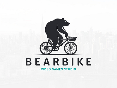 Bear Bike Logo Template