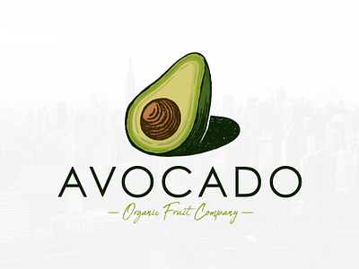 Organic Avocado Logo Template