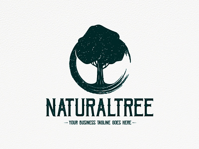 Natural Tree Logo Template brand identity branding clean design creative design distressed logotype ecology forest logo freelance logo designer green logo design logo template natural nature organic art retro design stock logo tree logo vector vintage logos wood