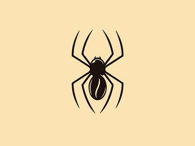 Spider Coffee Logo (logo for sale) animal brand identity cafeteria clean design coffee coffee bean coffee shop creative design for sale for sale unused buy grain logo design mark net network readymade spider stock logo vector visual identity