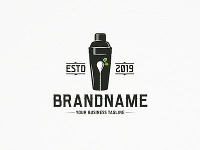 Cocktail Pub Logo (logo for sale) alcohol branding bartender brand identity branding clean design cocktail bar for sale logo for sale unused buy freelance designer gin logo design logoground lounge mixer shaker spoon stock logo summer party typography vector