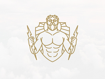 Zeus God Of Thunder Logo (logo for sale) ancient greece brand identity branding clean design creative design crest logo for sale unused buy god identity jupiter logo logo design logoground mythology shield stock logo thunder vector visual identity zeus