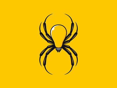 Spider Idea Logo (logo for sale) artwork black widow brand identity branding bulb clean design clever logo creative studio energy for sale unused buy freelance logo designer idea illustration illustrative logotype logo design logoground spider stock logo vector wild animal