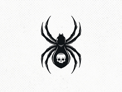 Death Spider Logo Template black widow blackwork illustration brand identity branding clean design creative design danger editable logo freelance logo designer hand drawn insect logo design logo template negative space poison skull logo spider tattoo studio vector wild animal