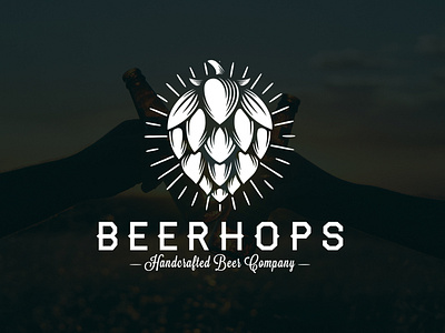 Beer Hops Crest Logo Template