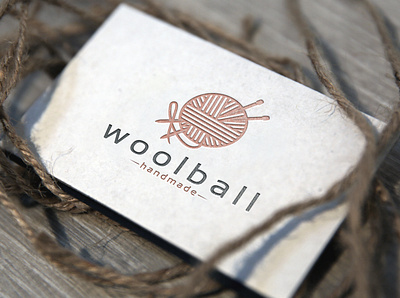 Wool Ball Logo Template attelier boutique brand identity branding clean design creative design crochet hook handmade knit knitting logo logo design logo template seamstress sewing tailoring vector wool workshop yarn ball