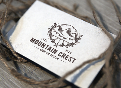 Mountain Crest Logo Template adventure badge logo brand identity branding creative design crest logo emblem logo landscape laurel wreath logo design logo template mountain nature outdoor logo retro road sun travel vector vintage design