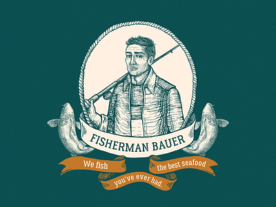 Fisherman illustration for the restaurant
