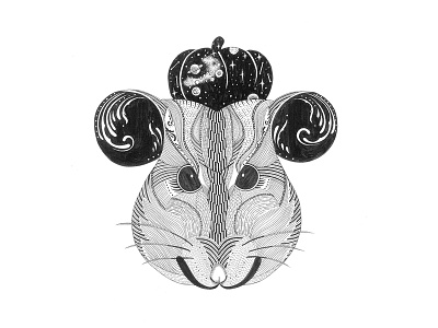 Chinese Zodiac Series | Year of the Rat animal art black and white chinesezodiac design drawing graphic illustration ink