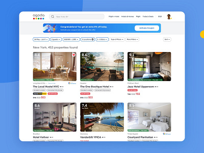 Search Result Page for Online Travel Agency design system product typography ui ux