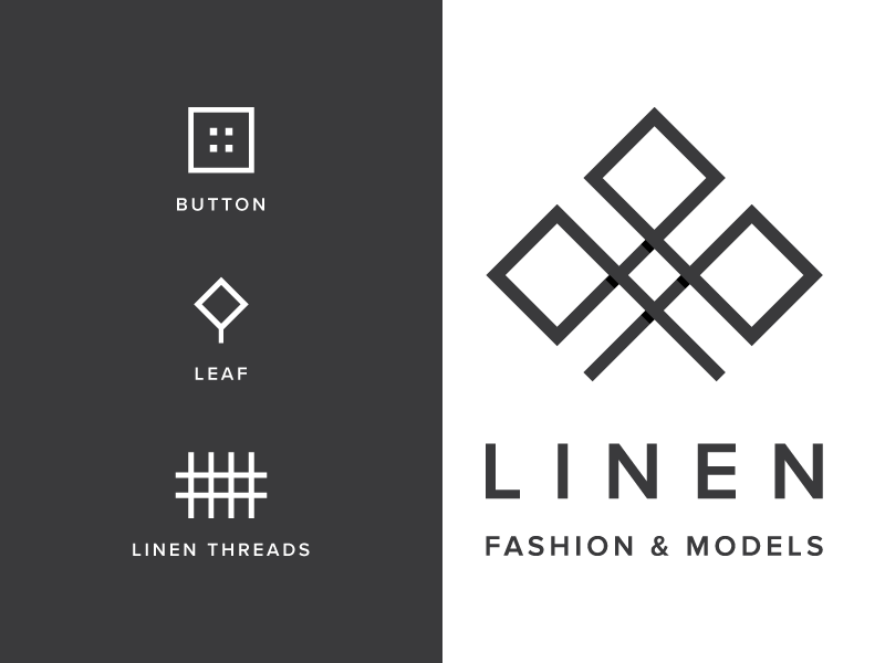 Logo symbol - inspiration elements branding button design grid identity inspiration leaf linen logo pictogram shape symbol