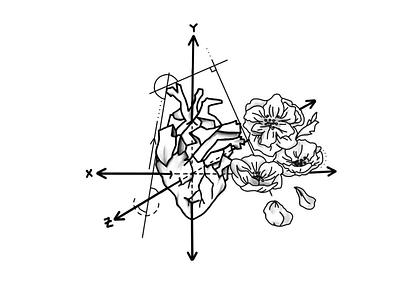 Mathematic art and flower tattoo anatomical heart art design flowers heart illustration mathematics tattoo art tattoo design