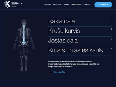 Latvian Society of Spine Surgeons ui ux web design