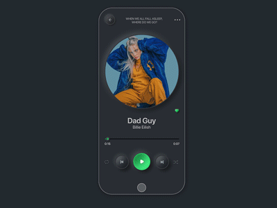 Concept for Spotify animation music app ui ux ui