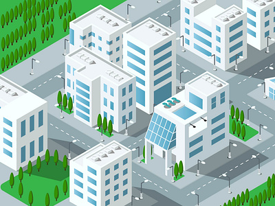 Isometric City Design cityscape design flat illustration isometric isometric art minimal ui vector