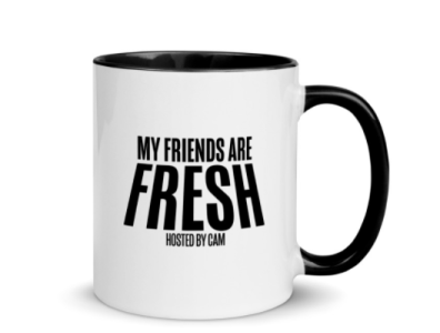 Podcast Branding - My Friends Are Fresh Mug brand design