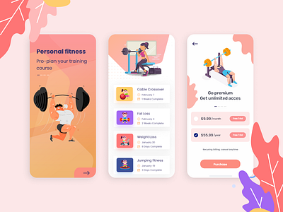 Personal Training App Concept coach concept dailyui design design ios dribbble exercise figma fitness fitness app modern onboarding trainer trainerapp ui uiux