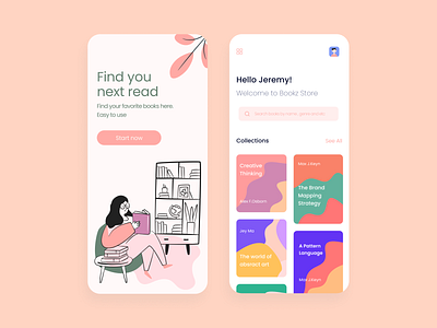 e-Library design - Book store app book bookshop bookstore collection concept app design dribbble app figma illustration ios mobile app read reading app ui ux design uidesign