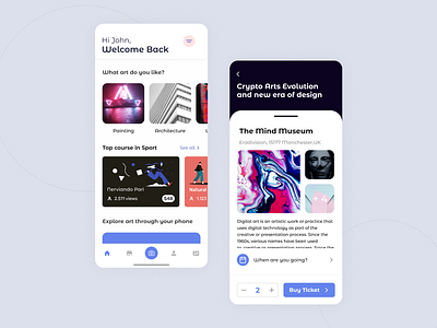 Arty - Mobile App Concept art artwork concept app course design art dribbble app figma infoapp ios ios mobile app mibimalistapp mobileapp museum sketch ui ux design