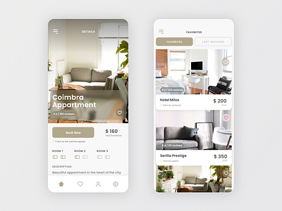 Apartments Booking Mobile App amenities apartments app book booking concept design illustration rent search travel app uidesign update