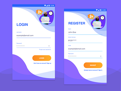 Meddu app login page android app app branding design flat illustration ios minimal mobile modern ui ux vector