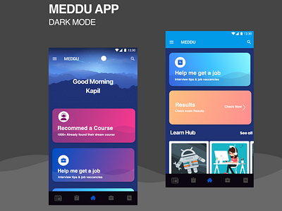 Meddu app dark mode