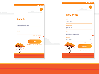 Login & registration concept android app app design flat illustration ios login minimal modern register ui ux