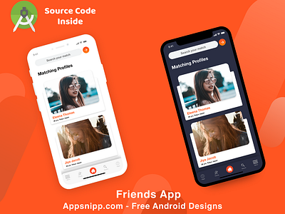 Free dating app with android source code - appsnipp android app app apps design appsnipp dark mode design ios minimal modern ui ux