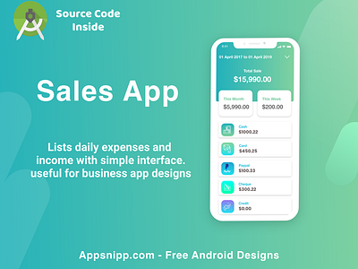 Realtime sales app ui design with source code for android