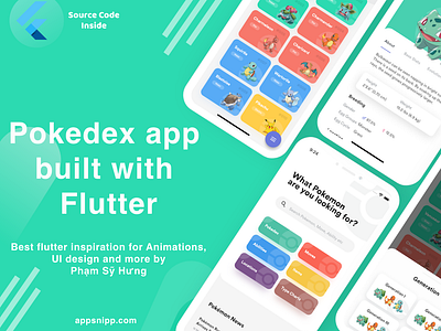 Flutter Inspiration for animations, ui designs by Phạm Sỹ Hưng app appsnipp design flutter free app ui ux