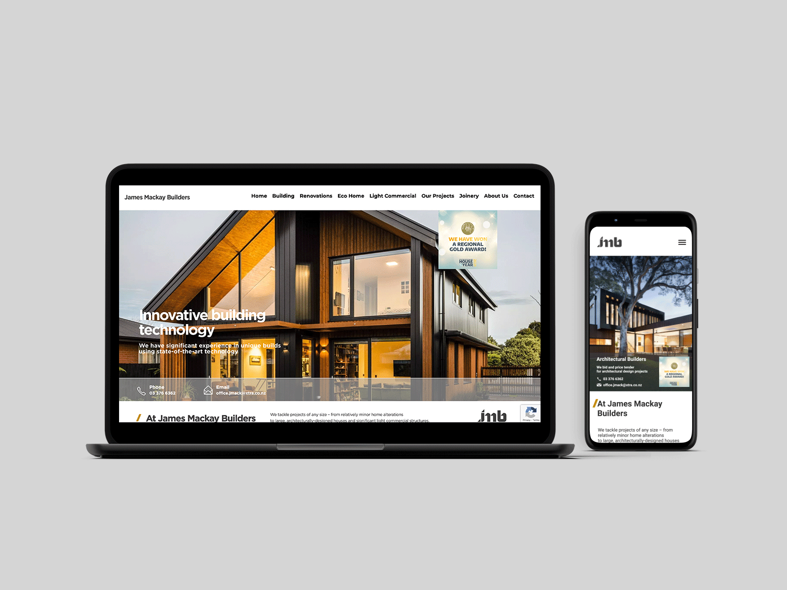 James Mackay Builders - Web/Mobile Design