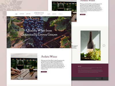 Awhitu Wines - Website Design adobe xd design dribbble figma illustration logo ui ux webdesign wine