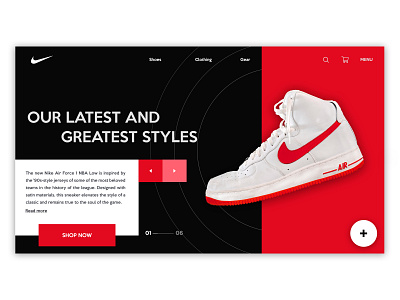 Nike - Landing Page branding nike online shop photoshop shoes shopping ui webdesign website
