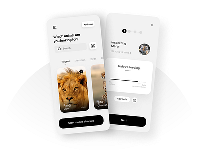 The Zookeeper animal app colourless design experience inspection interaction interface ui ux zoo