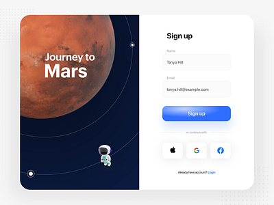 Sign Up 001 app dailyui design experience interface mard signup ui ux